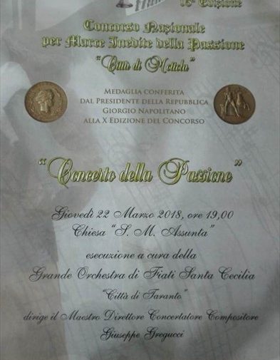 Il maestro Gennaro Sibilano premiato a Mottola