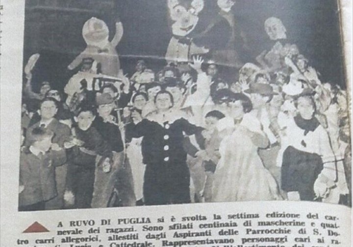 Il Carnevale dei ragazzi a Ruvo nel 1966; foto tratta dalla rivista nazionale “Il Vittorioso” 1966