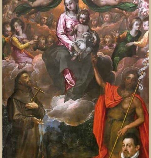"La Madonna degli Angeli con San Francesco d'Assisi e San Giovanni Battista" di Gaspar Hovic