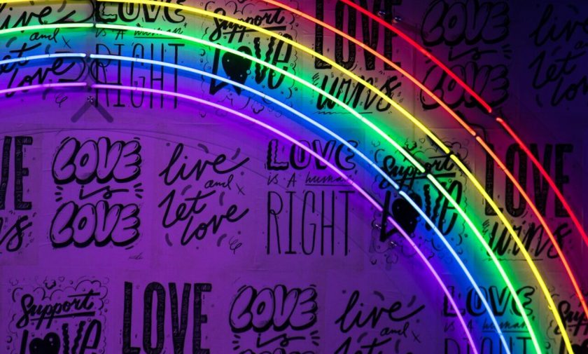 arcobaleno; luci; neon; love