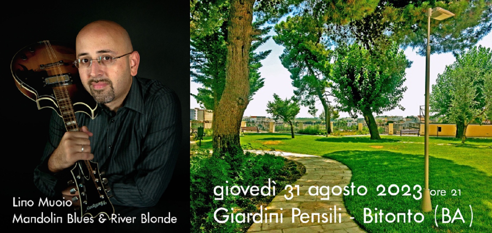 Apre il 31 agosto il Bitonto Blues Festival, 200 posti disponibili ai Giardini pensili