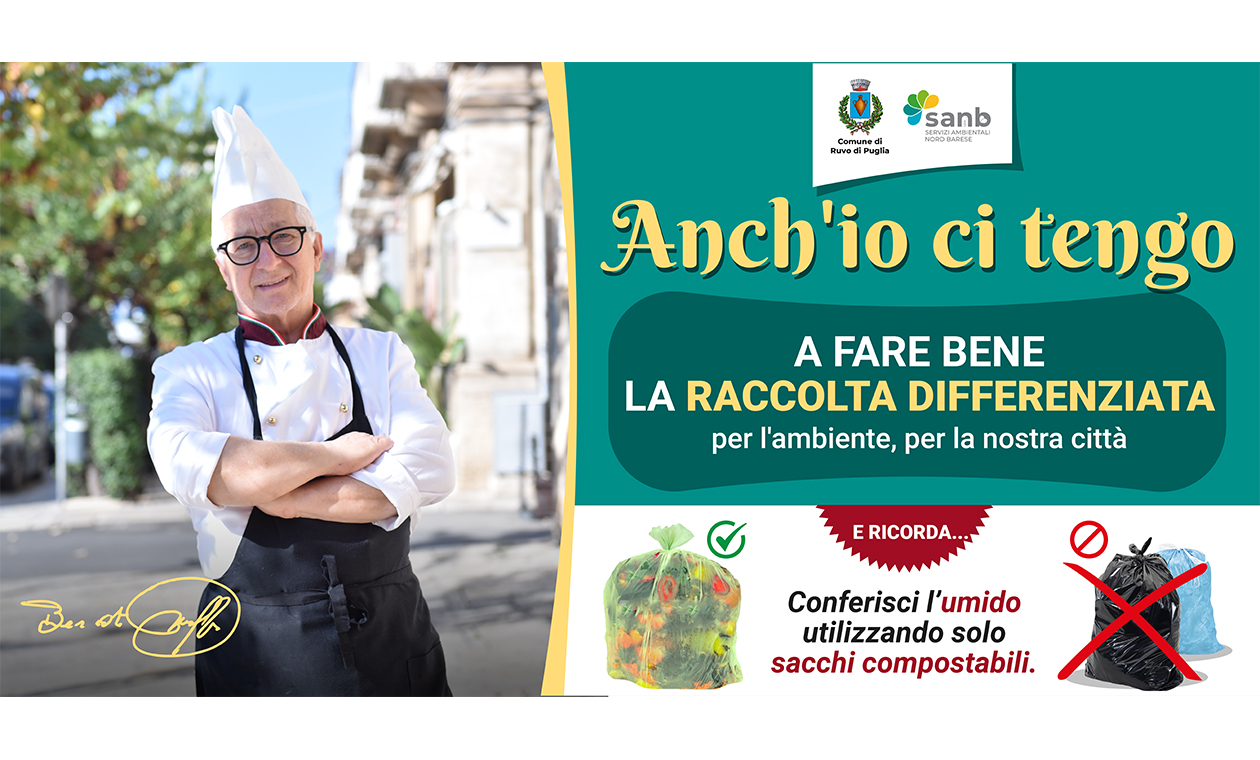 Volti ruvesi a difesa dell’ambiente, al via la nuova campagna di sensibilizzazione Sanb per la raccolta differenziata